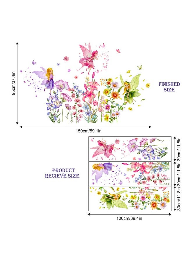 Supzone Flower Fairy Wall Stickers，Butterfly Girl Wall Decals，Removable Vinyl Wall Art Sticker for Girls Baby Nursery Kids Bedroom Living Room Bathroom - Image 5