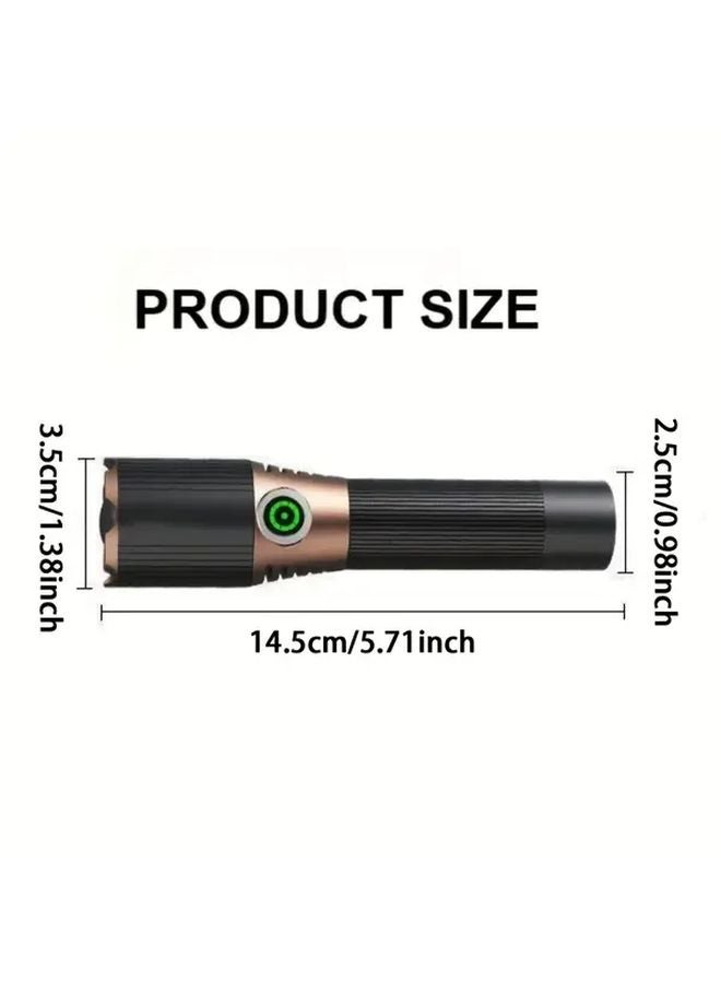 Portable Black Aluminum Alloy Flashlight 2000 Lumens 1200mAh Durable Shockproof Emergency Light - Image 5