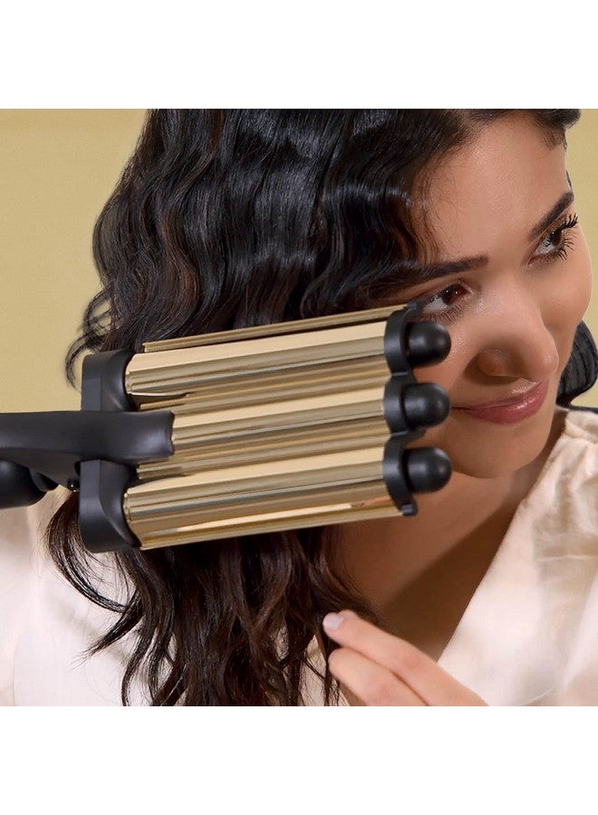 Hot Tools Pro Artist 24K Gold Digital 3 Barrel Hair Waver | Long Lasting Defined Waves (Jumbo Size) - Image 2