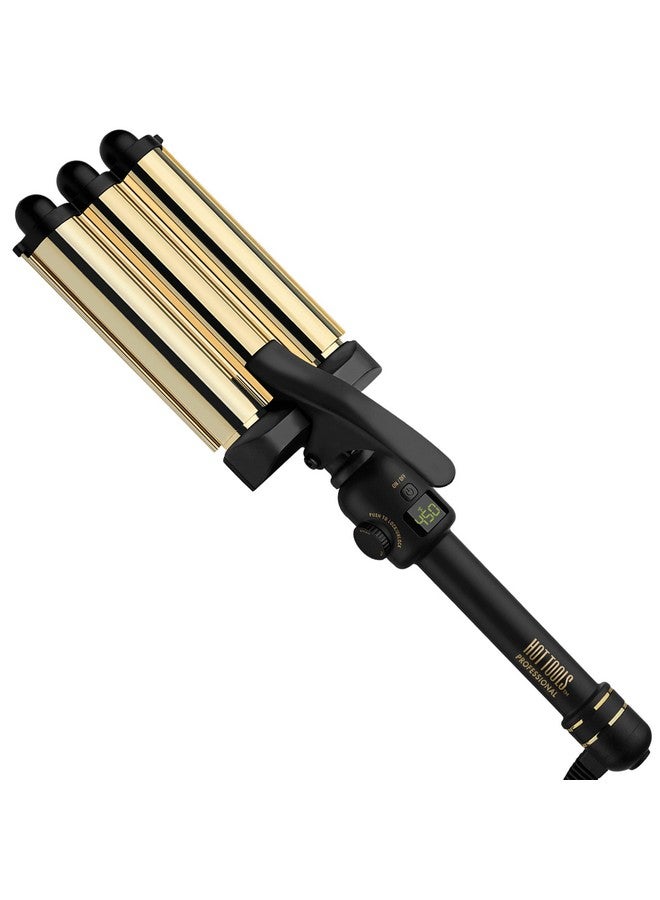 Hot Tools Pro Artist 24K Gold Digital 3 Barrel Hair Waver | Long Lasting Defined Waves (Jumbo Size) - Image 1