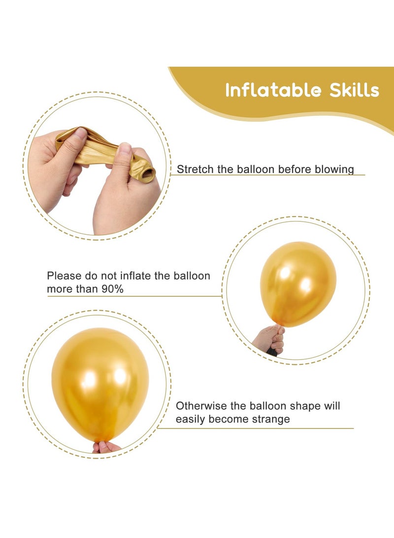 154pcs Gold Balloons Different Sizes 18 12 10 5 Inches for Garland Arch, Chrome Metallic Gold Balloons for Birthday Baby Shower Graduation Wedding Anniversary Party Decorations - Image 3