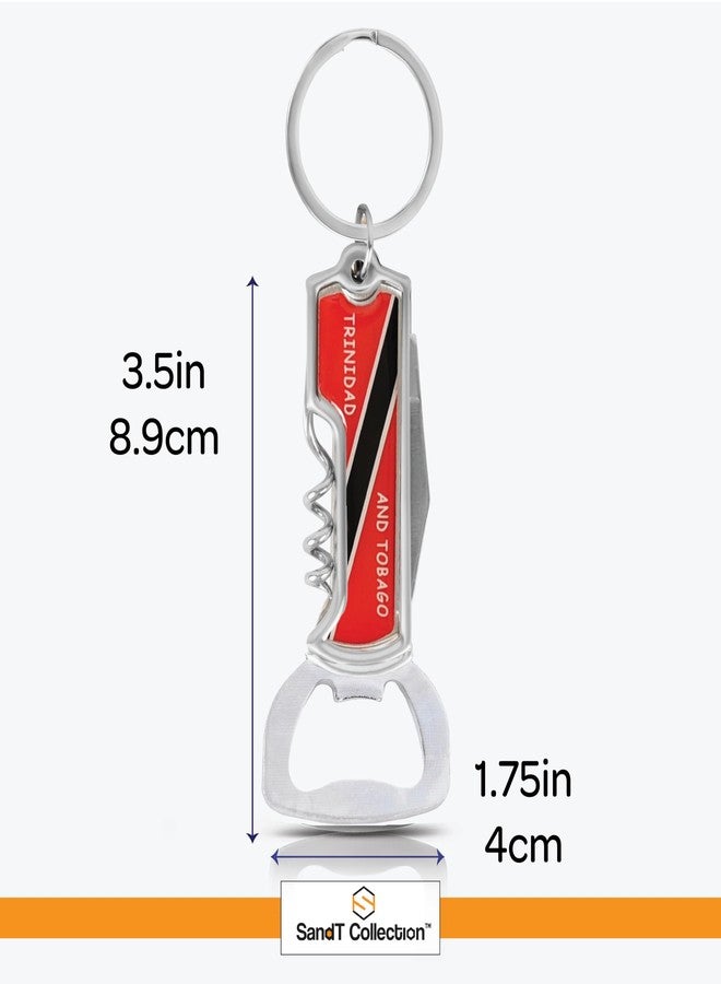SandT Collection Multifunctional Bottle Opener Keychain Corkscrew Keychains - Carribean Countries (Trinidad and Tobago) - Image 5