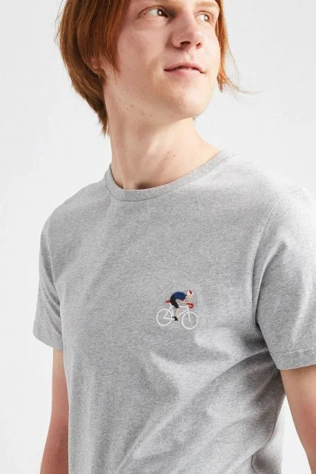 Faguo Arcy Bike - Embroidered Grey T-shirt in cotton
