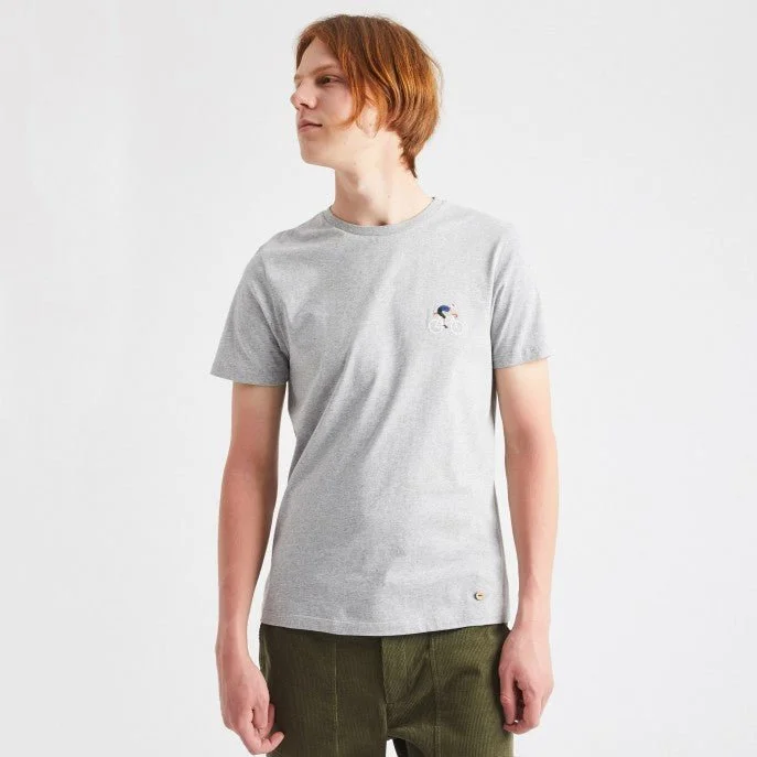 Faguo Arcy Bike - Embroidered Grey T-shirt in cotton