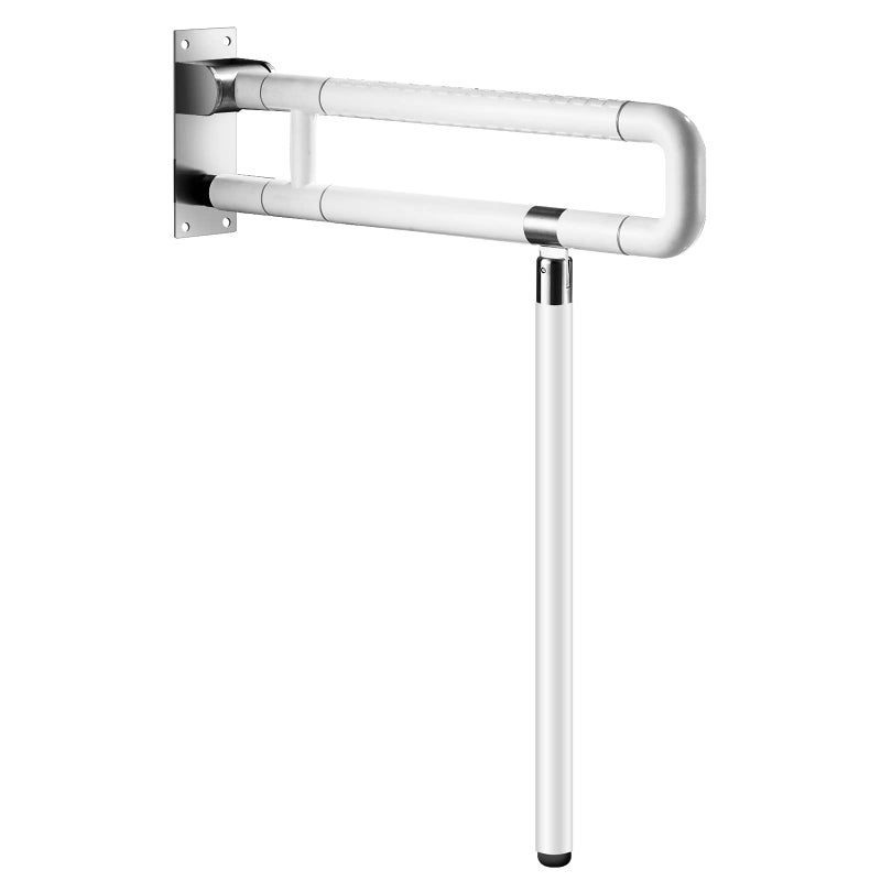 Modunful Upgraded Handicap Grab Bar for Bathroom, Flip Up Toilet Hand Rail for Elderly, Disabled, Pregnant, 23.6 Inch, White, Textured Finish, Stainless Steel - Image 1