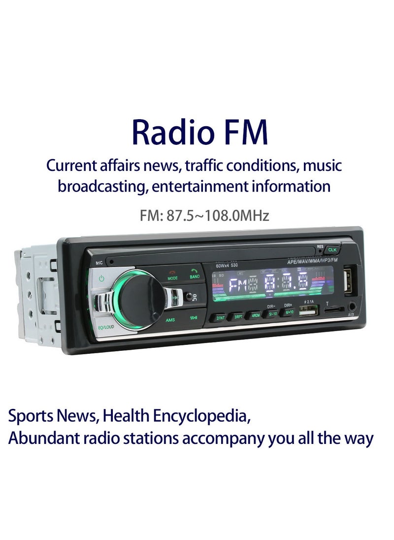 2.1A Fast Charger Car Bluetooth MP3 Player Dual USB Card Multi-function Lossless Music FM FM Radio