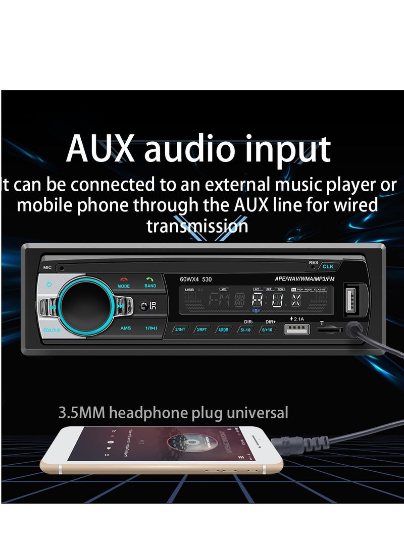 2.1A Fast Charger Car Bluetooth MP3 Player Dual USB Card Multi-function Lossless Music FM FM Radio