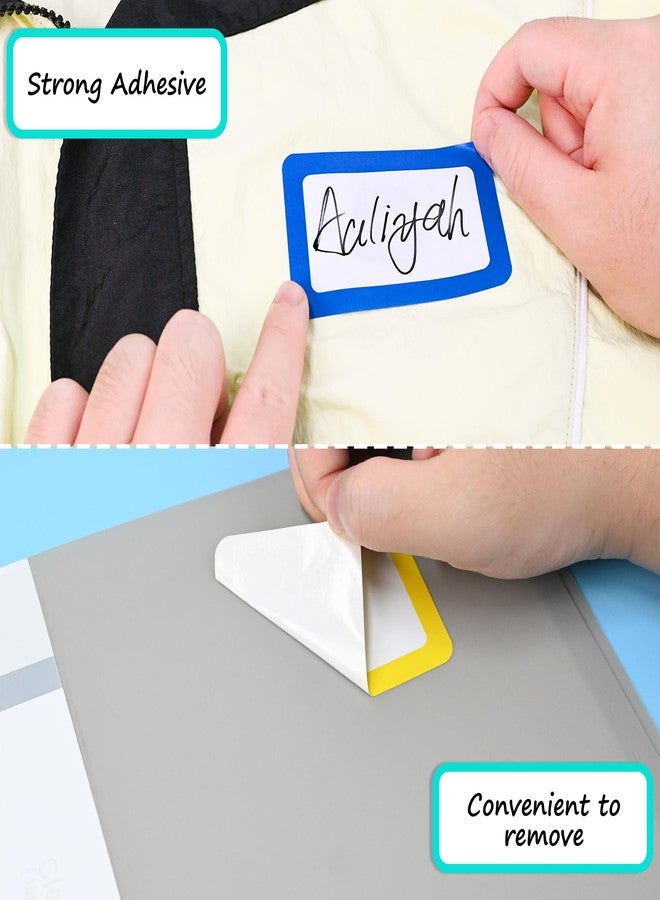 L LIKED 200 Pcs Colorful Name Tag Stickers, 3.5x2.25 Inches Adhesive Name Labels with Perforated Line for Clothes, Kids, School Activities, Office, Home (Blank - 400 Labels) - Image 3