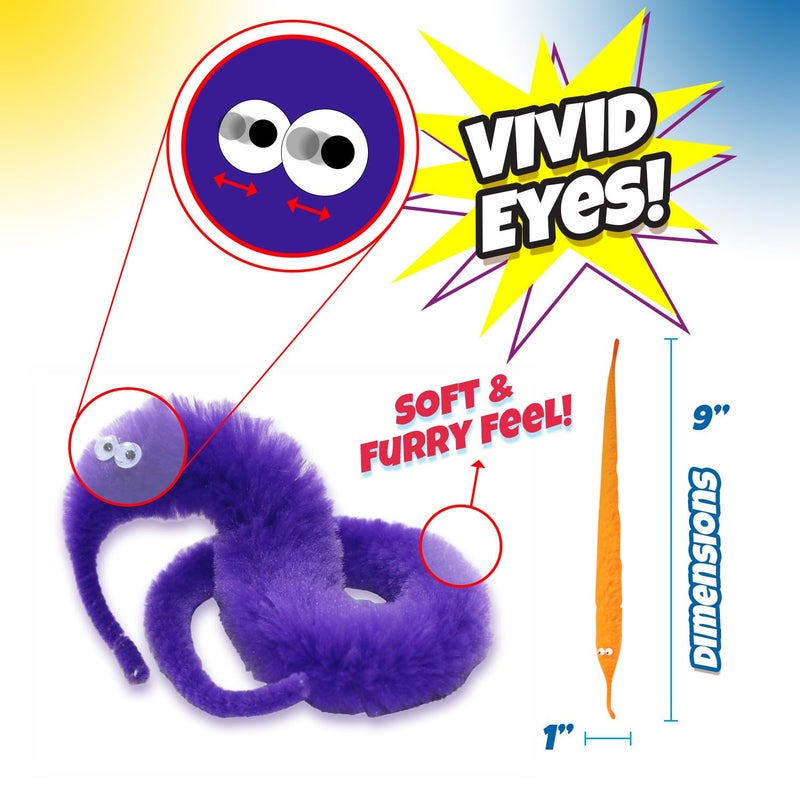 Ja-Ru JA-RU Fuzzy Worms on Strings on a String Magic Worms Fidget Toy (1 Assorted Individually Packed) Wiggly Worm On String Twisty Fuzzy Worm Toys for Kids Party Favors ADD Anxiety Relief 5219-1A - Image 3