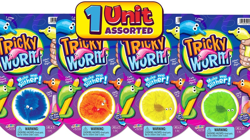Ja-Ru JA-RU Fuzzy Worms on Strings on a String Magic Worms Fidget Toy (1 Assorted Individually Packed) Wiggly Worm On String Twisty Fuzzy Worm Toys for Kids Party Favors ADD Anxiety Relief 5219-1A - Image 4