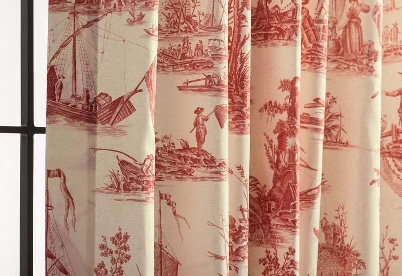 ميزون دي هيرمين Maison D 'Hermine 100 ٪ Startain Curtain - 50 "" X96 "" Cardinal Decorative Stain -Startains - Realthetic Startains for Farmhouse Kitchen & Doom - for Spring & Summer - Calais Collection - Image 2