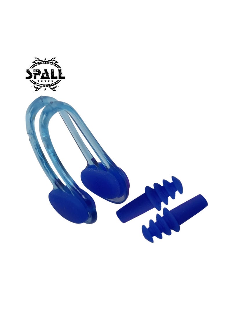 سبال سدادات أذن السباحة ومشبك الأنف ، سيليكون ناعم من الدرجة الطبية للسباحة والغوص وركوب الأمواج وملاءمة عالمية - Image 1