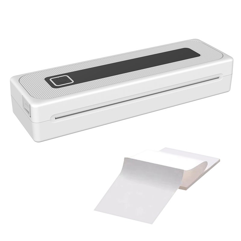 Portable Printer Wireless Inkless Printer Supports 8.26"x11.69" Thermal Paper Printer BT5.1 Connection Printer A4 Thermal Paper Compatible with iOS, Android & Laptop for Office Car Home, Travel, - Image 1