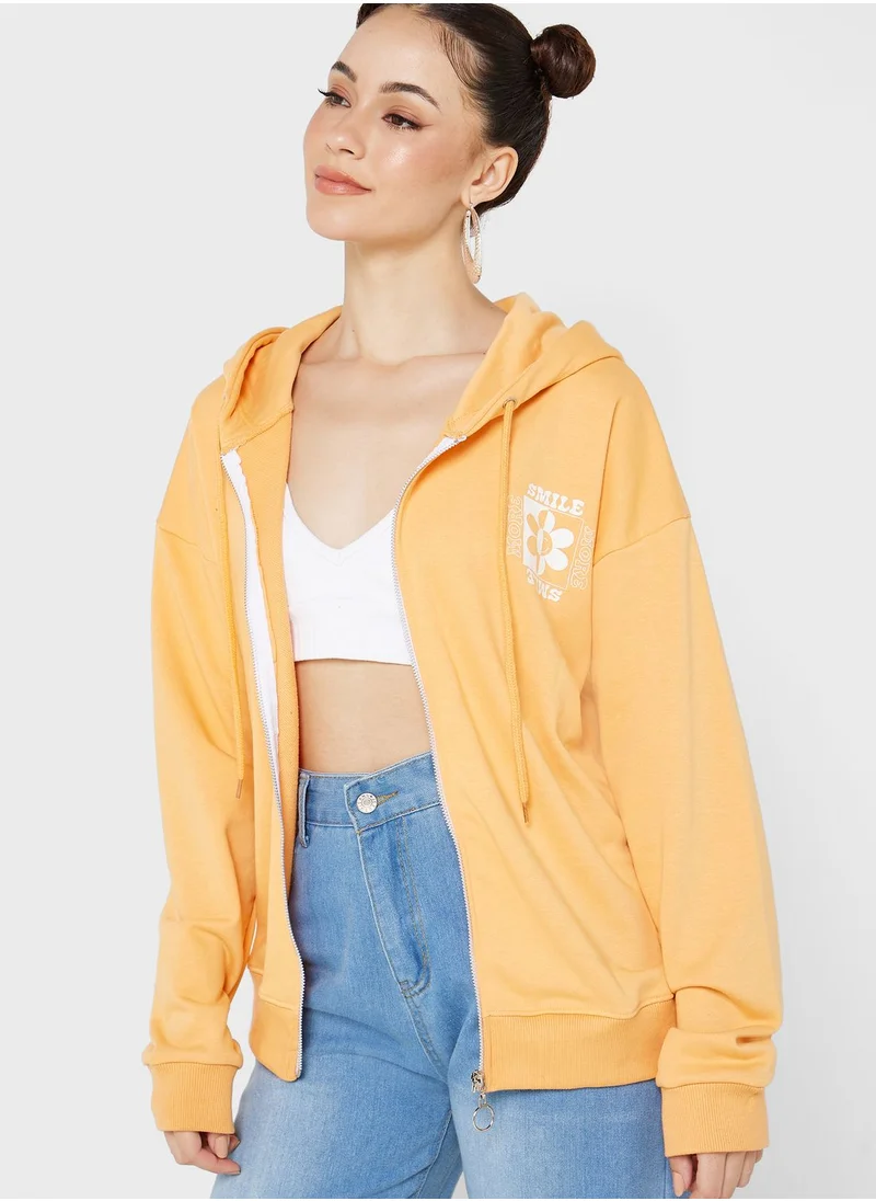 Ginger Graphic Printed Hoodie