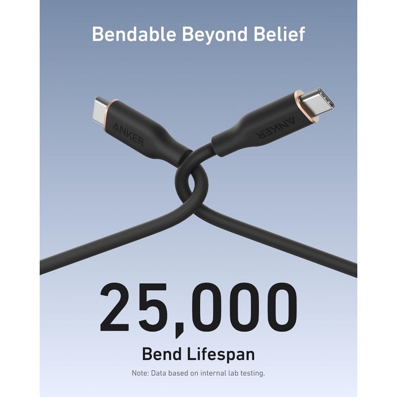 USB C Cable 240W Fast Charging Compatible With MacBook Pro/Air, HP/Dell/Lenovo, iPhone 17/16/15, iPad Pro, Samsung S25/S24/S23, Huawei, Honor USB 2.0 6 FT Black - Image 5