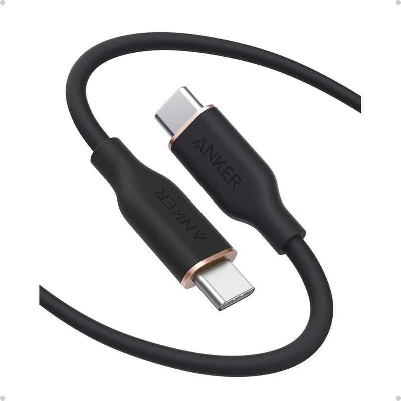 USB C Cable 240W Fast Charging Compatible With MacBook Pro/Air, HP/Dell/Lenovo, iPhone 17/16/15, iPad Pro, Samsung S25/S24/S23, Huawei, Honor USB 2.0 6 FT Black - Image 1