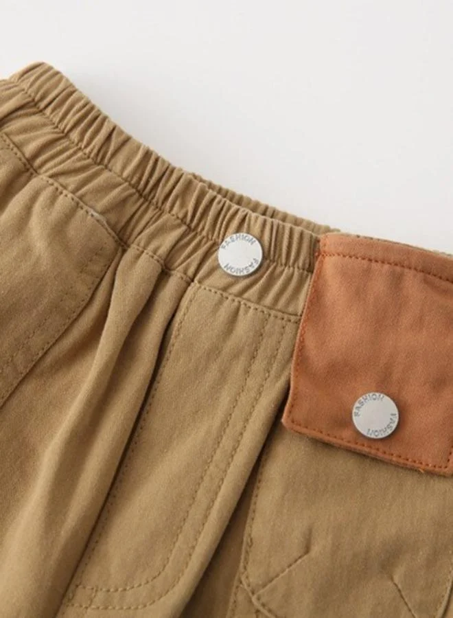 YUNIQEE Brown Regular Fit Mid Rise Solid Shorts
