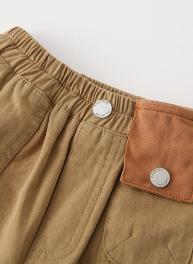 يونيكي Brown Regular Fit Mid Rise Solid Shorts - Image 3