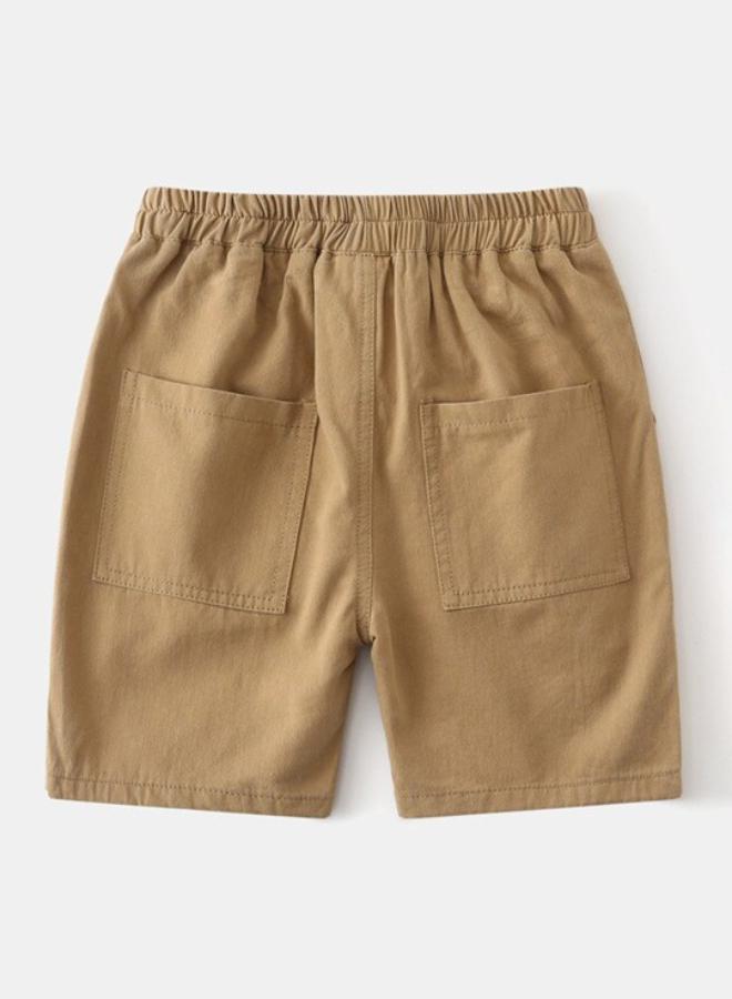 يونيكي Brown Regular Fit Mid Rise Solid Shorts - Image 2