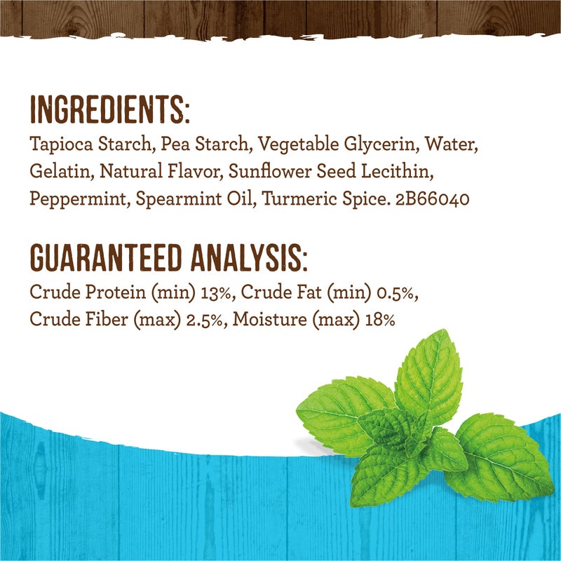 Merrick Fresh Kisses Natural Dental Chews Toothbrush Treat Shape Infused with Real Mint for Tiny Dogs 5-15 Lbs - 106 ct. Box - Image 4