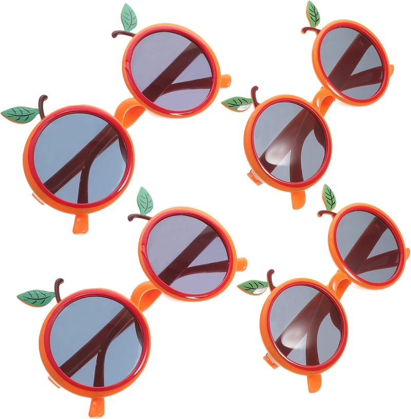 Vaguelly 4pcs Orange Shape Glasses Summer Summer Decor Shades Glasses Summer Party Eyewear Funny Sunglasses Hawaiian Photo Prop Party Decor Beach Party Decorations Party Ornaments Abs - Image 1