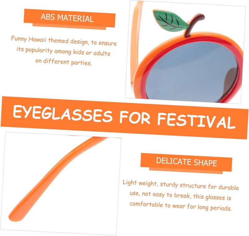 Vaguelly 4pcs Orange Shape Glasses Summer Summer Decor Shades Glasses Summer Party Eyewear Funny Sunglasses Hawaiian Photo Prop Party Decor Beach Party Decorations Party Ornaments Abs - Image 5