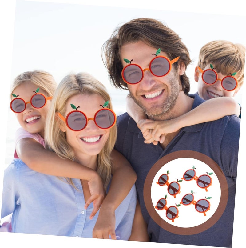 Vaguelly 4pcs Orange Shape Glasses Summer Summer Decor Shades Glasses Summer Party Eyewear Funny Sunglasses Hawaiian Photo Prop Party Decor Beach Party Decorations Party Ornaments Abs - Image 4