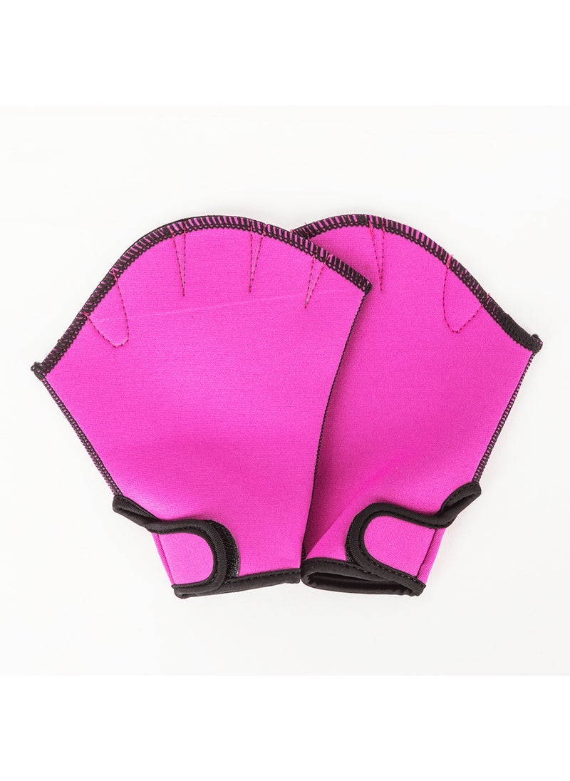 Generic Swim Gloves Webbed Paddles Training Gear Rose Red 