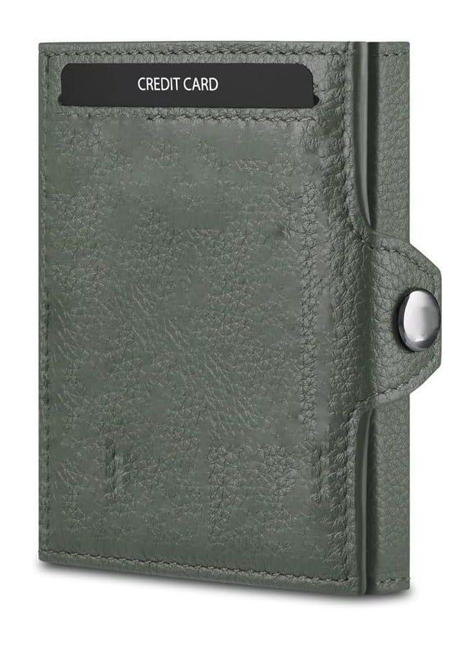 FEND Fend RFID Blocking Leather Wallet Trifold Design With 6 Card Slots and ID Window Designed for Men Green  - Image 1