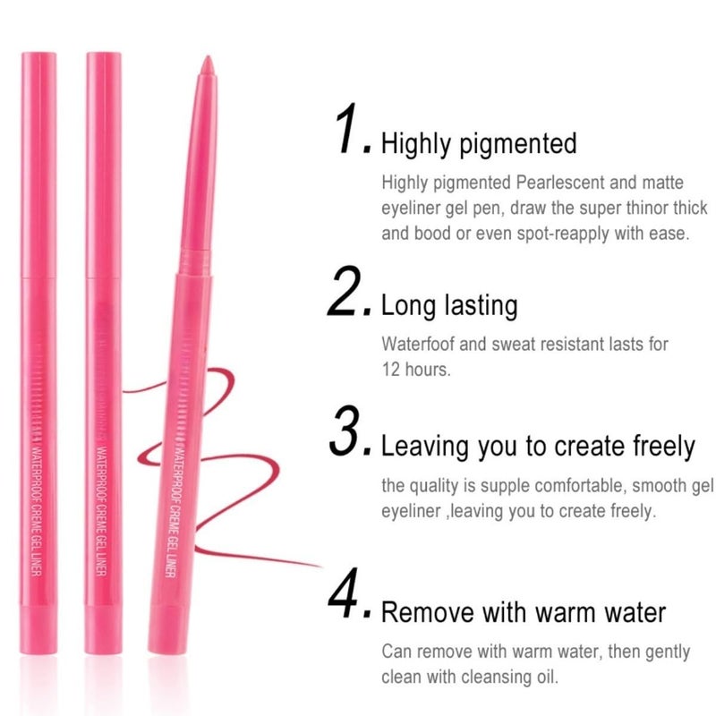 ONarisae eyeliner pencil retractable eyeliner creamy pigmented smudge proof eye liner pen Purple - Image 4
