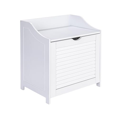 Household Essentials Single Load Hamper Cabinet Seat, White - Image 1