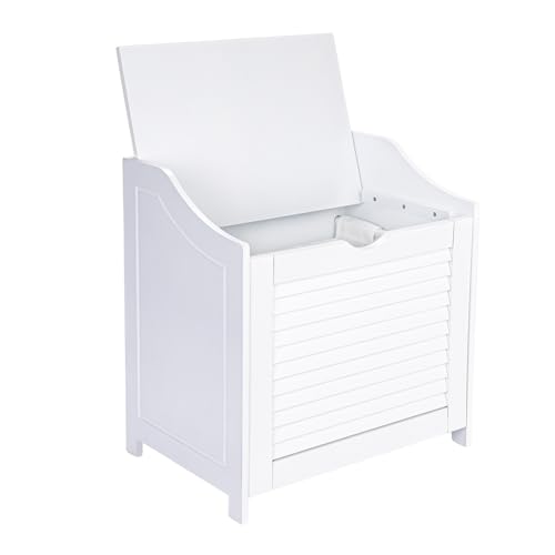 Household Essentials Single Load Hamper Cabinet Seat, White - Image 4