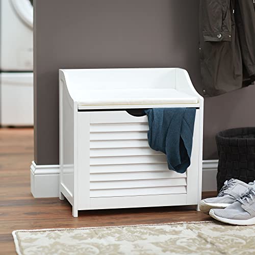 Household Essentials Single Load Hamper Cabinet Seat, White - Image 2