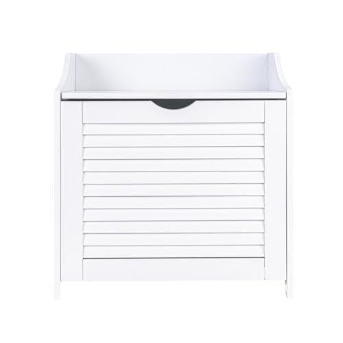 Household Essentials Single Load Hamper Cabinet Seat, White - Image 5