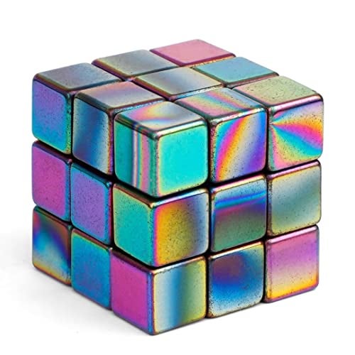 LNCOJOLM 27 PCS Rainbow Magnetic Cube Rock Stone Fidget Toys for Adults Magnet for Whiteboard Office Map Kitchen Replacement Magnet with Fiber Case for Ferrite Putty - Image 1