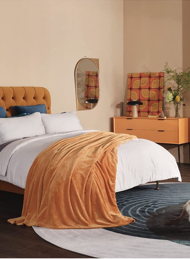 بيير دونا بطانيات من الصوف الفاخر خفيفة الوزن ومضادة للكهرباء الساكنة وبطانية حرارية مثالية للأريكة بطانية مريحة لغرفة المعيشة والسرير والأريكة 200 سم في 150 سم - Image 2