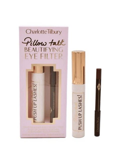 Pillow Talk Mascara & Eyeliner Beautifying Eye Filter Set:: Push Up Lashes Volumizing & Lengthening Mascara For Eyelashes And Pillow Talk Eyeliner