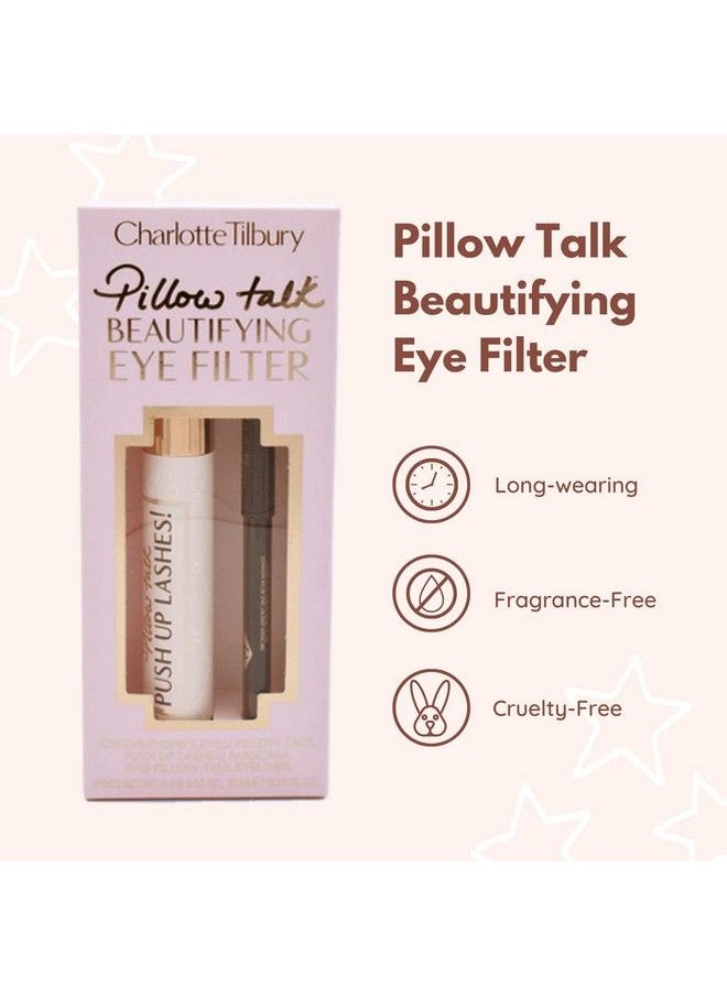 Pillow Talk Mascara & Eyeliner Beautifying Eye Filter Set:: Push Up Lashes Volumizing & Lengthening Mascara For Eyelashes And Pillow Talk Eyeliner