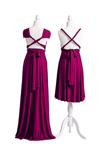 72styles Women's Bridesmaid Wedding Evening Party Maxi Wrap Dress Infinity Convertible Plus Size Dress Plum - Image 3