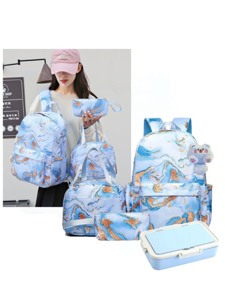 SISGL Backpack For Kids School Bags Teen Bookbags Set School Backpack With Pencil Case Lunch Box And Lunch Bag Back To School Student Backpack Travel Laptop Backpack Casual - Image 1