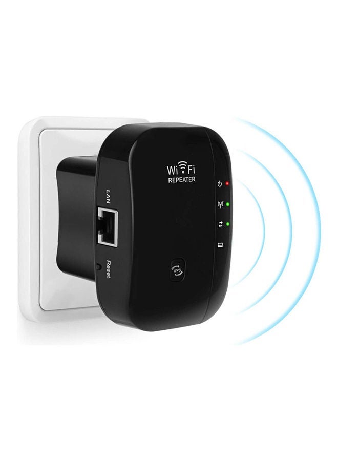 NIBEMINENT Wi-Fi Extender Signal Booster Black 11.20 x 6.50 11.20cm - Image 1