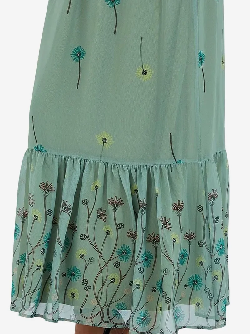 Big Dart Pine Green BDART Floral Print Maxi Skirt for Women | Best Price UAE