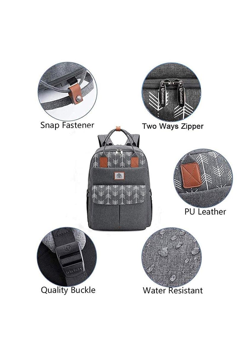 TRUE HUMAN Multipurpose waterproof fabric Diaper Bag bagpack maternity bag new born baby bag nappy bag mothers bag baby shower gift with insulated bottle pockets - Image 3