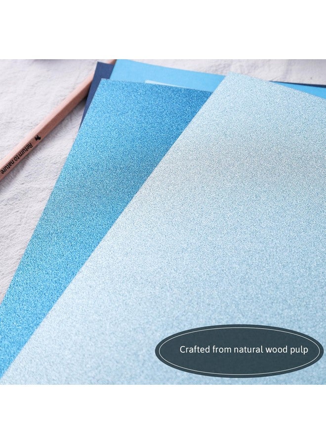 شيندل 34 ورقة من أوراق البطاقات الزرقاء، بطاقات لامعة زرقاء مقاس A4، ورق بناء ملون من الورق المقوى في 7 ألوان لصنع البطاقات والحرف الفنية للأطفال وسكرابوكينغ - Image 5