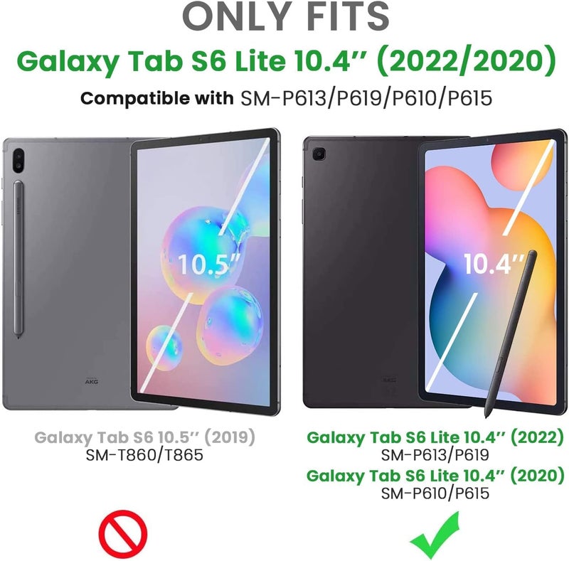 TGK Rotating Case for Samsung Galaxy Tab S6 Lite 10.4 inch SM-P610 P615 P613 P619 with Pencil Holder Trifold Stand Cover Clear Back (Lavender) - Image 2
