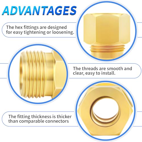 ChillWaves Brass Compression Tube Fitting, 3/16" OD x 3/16" OD Compression Union Connector(10-PACK) - Image 4
