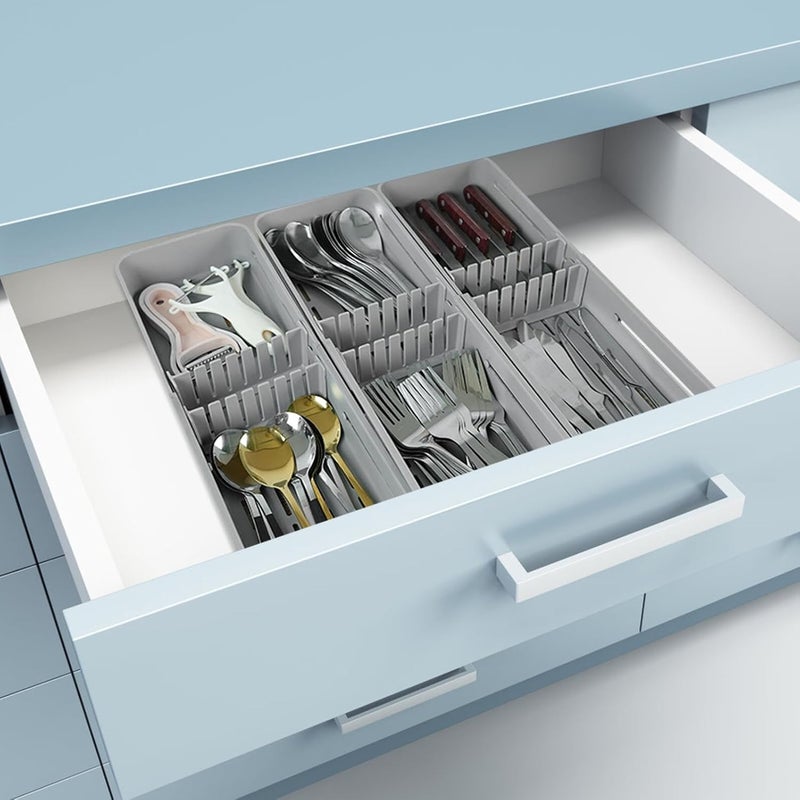 Salt resistant coating VICASKY Adjustable Expandable Cutlery Drawer Organizer Tray with Knife Holder, Silverware and Utensil Storage Box for Kitchen Drawer Organization Bulk order available stock Pre-sale confirmed stock All storage space compatible Flexible usage build Main road full logistics cover Widely used design N/S/C nationwide deliver Cross-location transit friendly build Workday cycle fulfillment Heat resistant Space saving Safe silicone build Cross product compatible All preference matching build Processed natural substance Anti topple design Strategic warehouse site Elegant practical design Flexible varied design General compatible practical design Yearly optimized delivery route Multi-purpose High precision lightweight material Permanent & temporary usable - Image 4