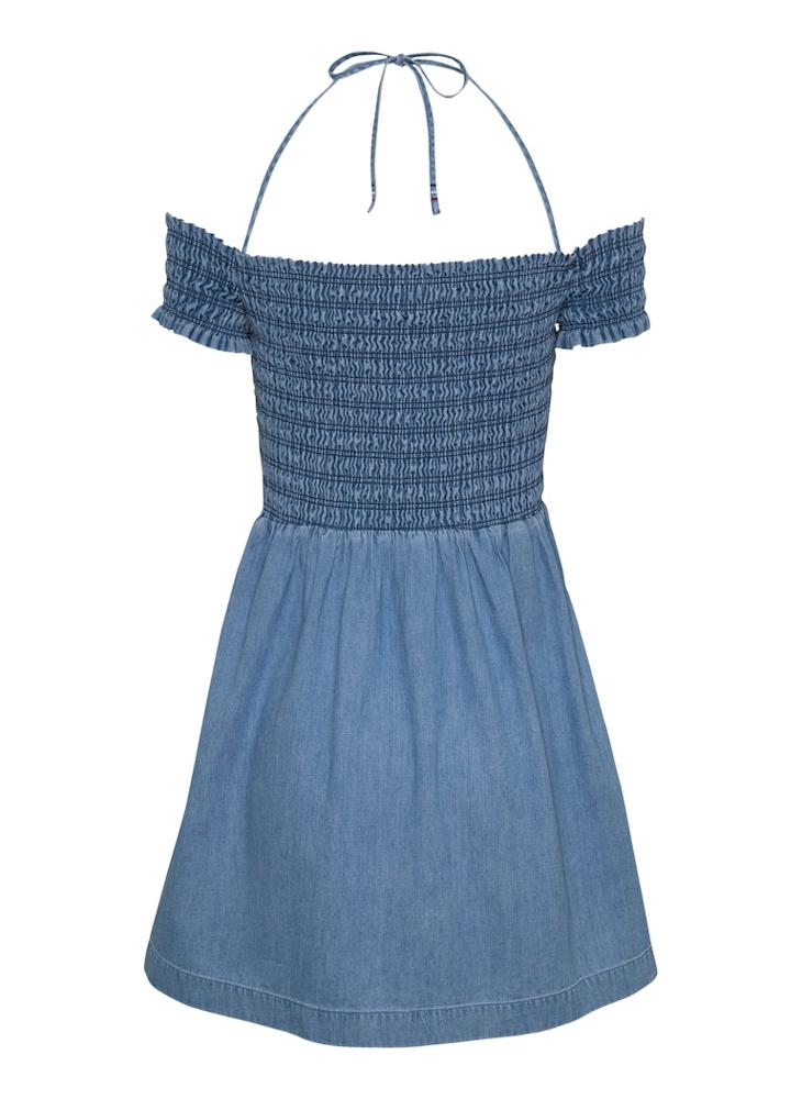TOMMY JEANS Smocked Denim Mini Dress - Image 5