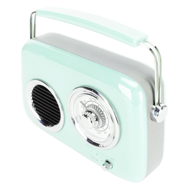 Retro Radio Bluetooth Speaker 3 Inch 5W Speaker Mint Green Vintage Look - Bluetooth 5.0 Low Latency - HiFi Stereo Sound Portable Retro Radio Speaker for Home Kitchen - Image 5