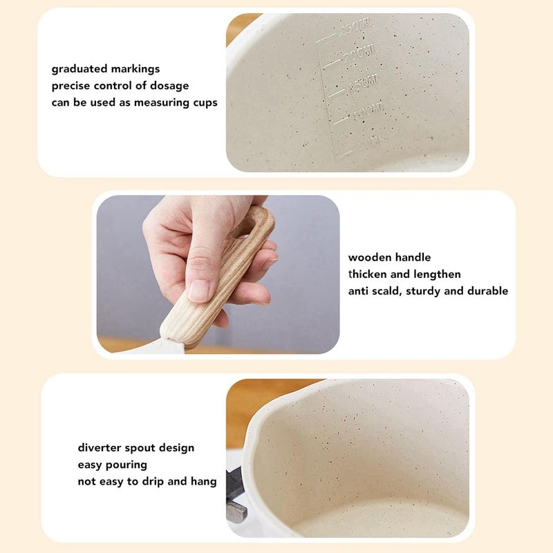 Small Saucepan, Nonstick Flat Bottom Milk Pot Cooking Pot Mini Butter Warmer Pan Cooking Pan With Handle For Kitchen - Image 4